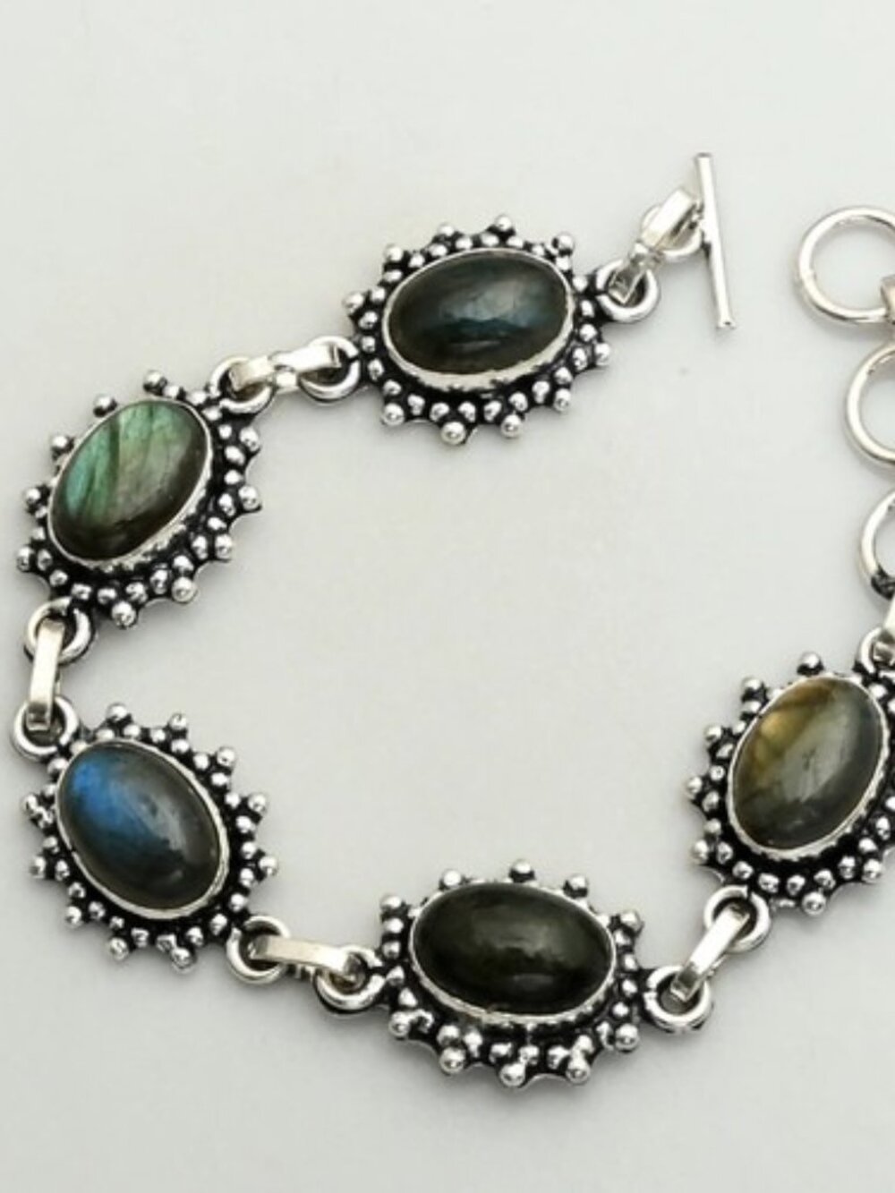 Labradorite Gemstone  Handmade Bracelet 21 Gms